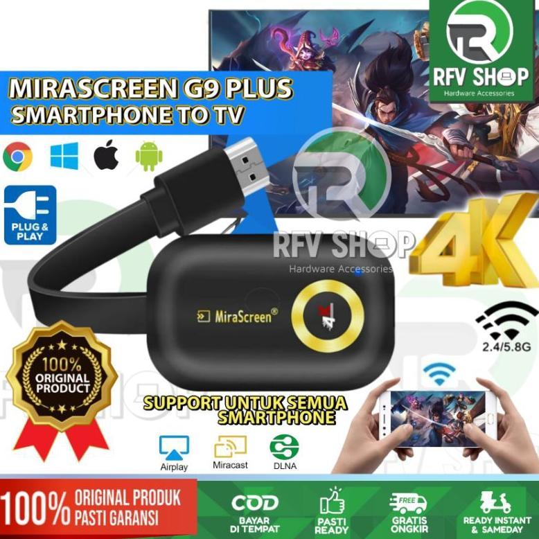 MIRASCREEN G9 PLUS 2,4G/5G 4K HDMI Wireless Display Dongle Mirroring smartphone to TV