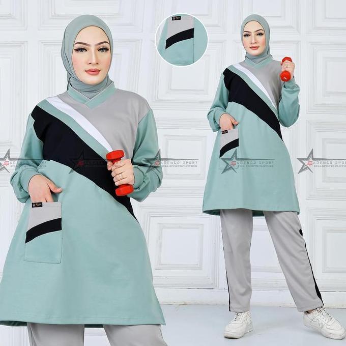 Setelan Baju Olahraga Senam Muslimah Terbaru / Setelan Training Senam Wanita Muslimah Terlaris