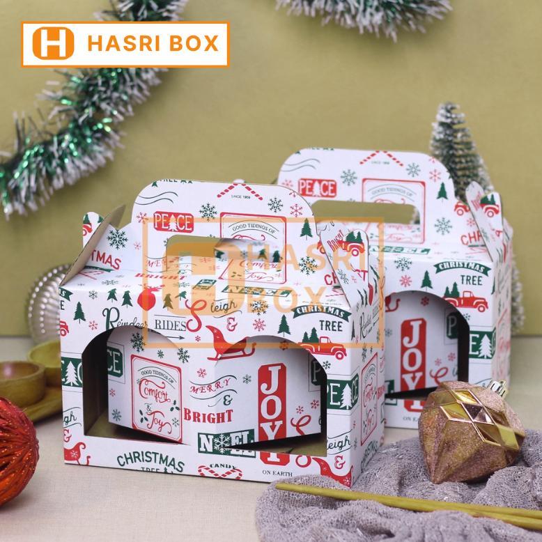 ( 10pcs ) Dus Toples Jar 600ml Isi 2 Natal Box Toples Tabung 250ml isi 4 Packaging Parcel Christmas