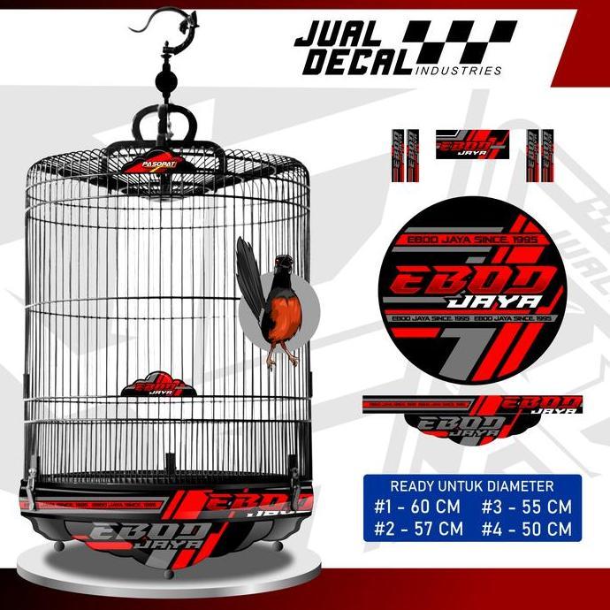 Stiker Sangkar Murai EBOD JAYA 2 Decal Tebok Burung Murai Batu Variasi