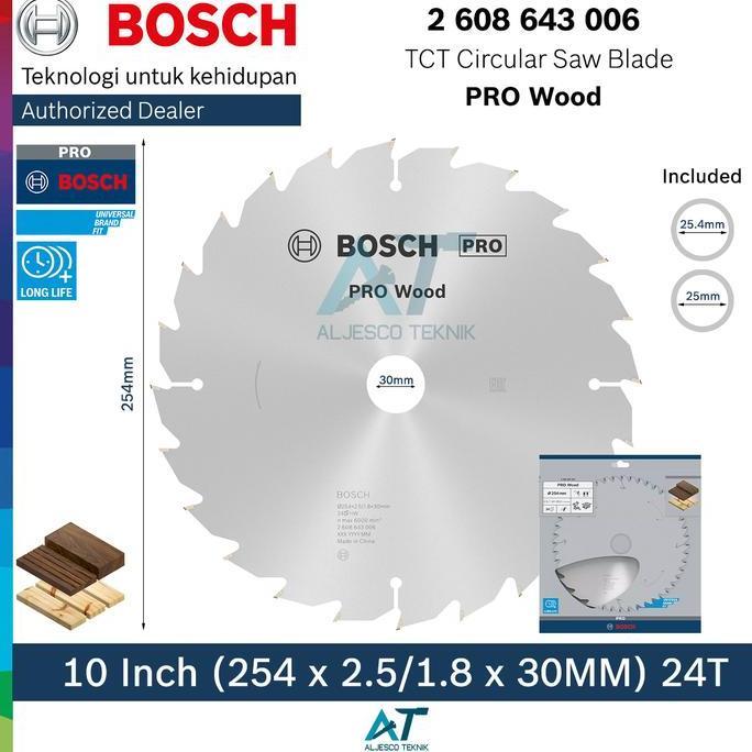BOSCH MATA GERGAJI KAYU 10 INCH 24T CIRCULAR SAW BLADE