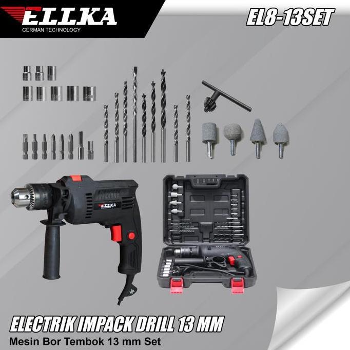 murah Promo  Ellka Mesin Bor Listrik Bor 10mm Set Bor Beton Besi Dan
