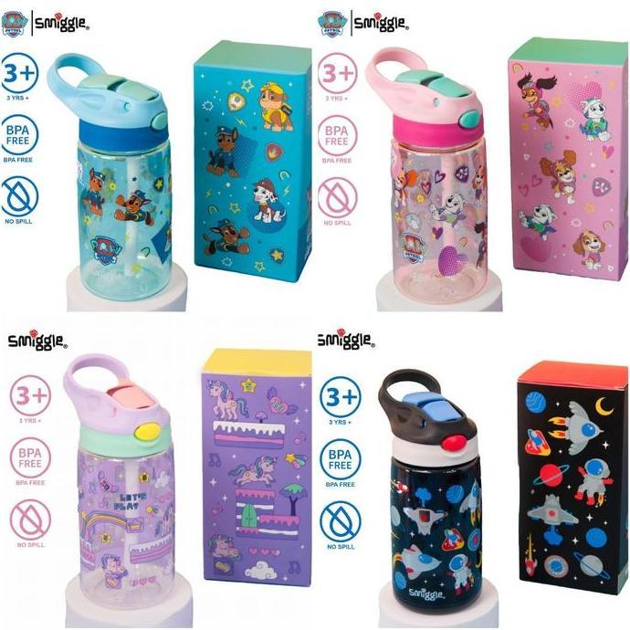Smiggle Botol Minum Paw Patrol, Unicorn, Astronot/Kado/Ori