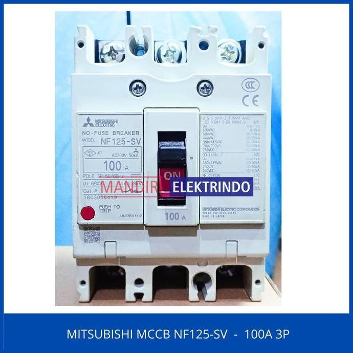 Murah MITSUBISHI MCCB NF125-SV  -  100A 3P Non COD