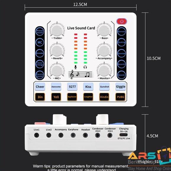 USB External SoundCard Audio Mixer V8 Pro Live Broadcast Streamming