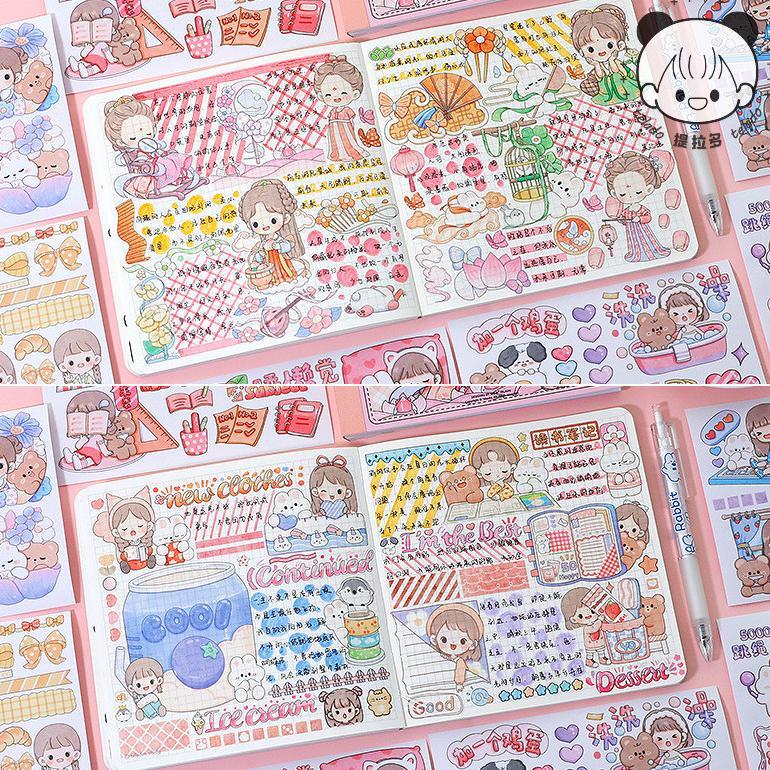 Buku Stiker Kreatif Aesthetic Buat Jurnal Koleksi Stiker