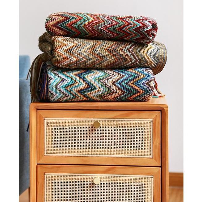 Bohemian Sofa Blanket Ethnic Blanket Bedspread Penutup Sofa Throw Blanket