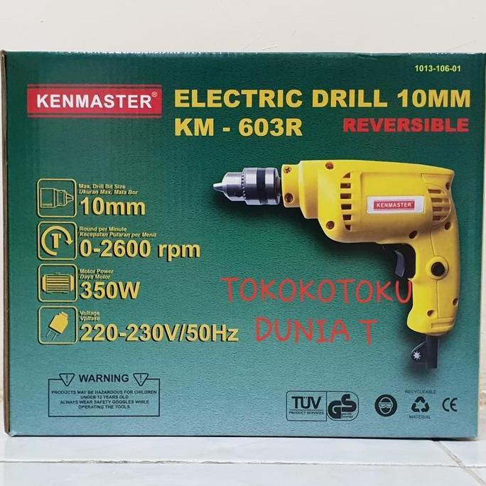 Mesin Bor Listrik Bor Tangan Kenmaster 10mm Bolak Balik