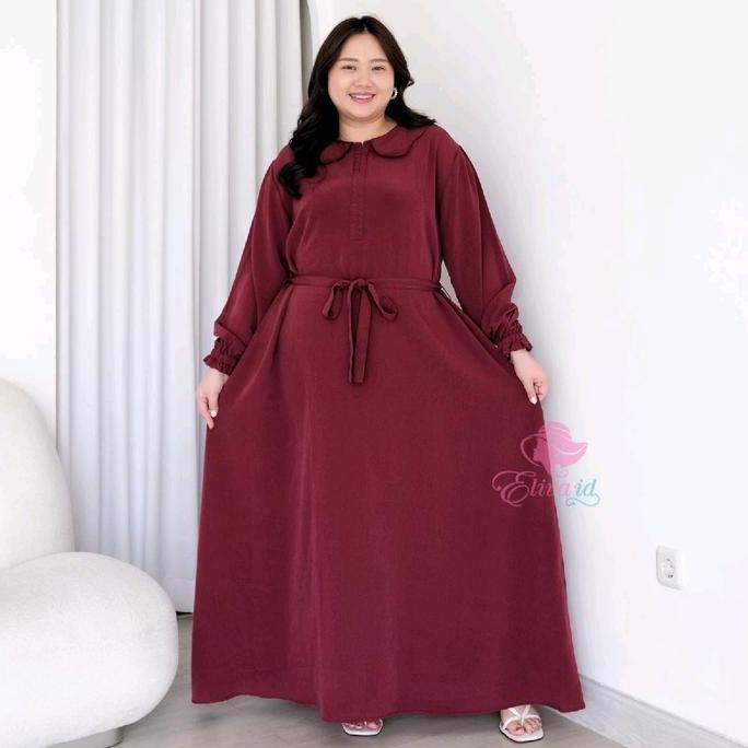 Jumbo Abaya Gamis Eliza showsheer ld 120 130 140 cm Terlaris