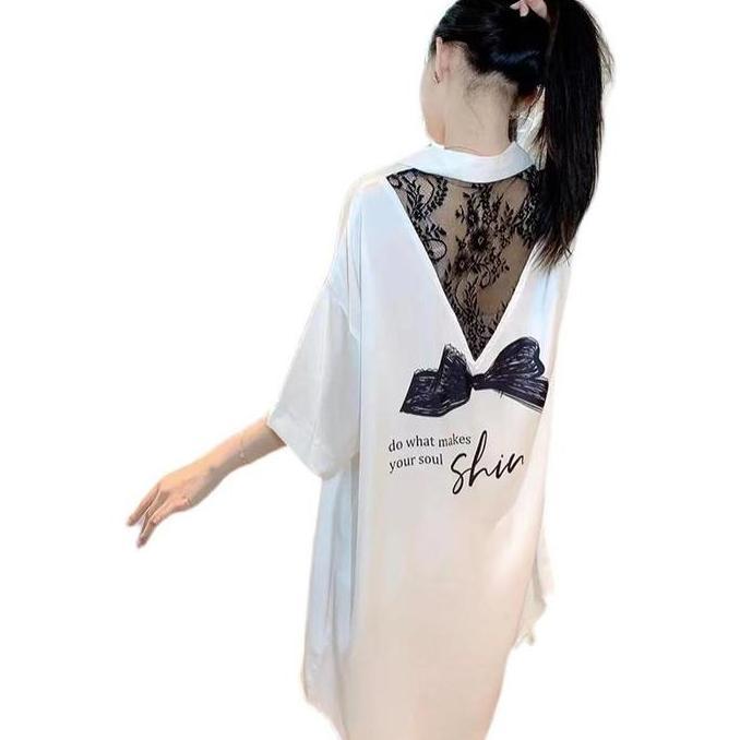 Promo FANMU Daster rayon home dress rayon  2025 baru baju tidur sutra es  tipis lengan pendek seteng