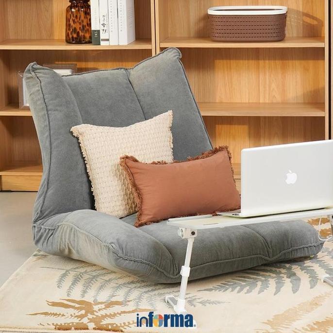 Promo INFORMA HAVEN KURSI LESEHAN LIPAT ANAK FABRIC - ABU-ABU Diskon