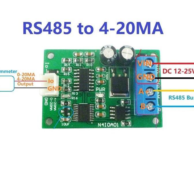 N4IOA01 MODBUS RTU RS485 TO 4-20MA 0-20MA SIGNAL GENERATOR CONVERTER ORIGINAL DAN TERPERCAYA