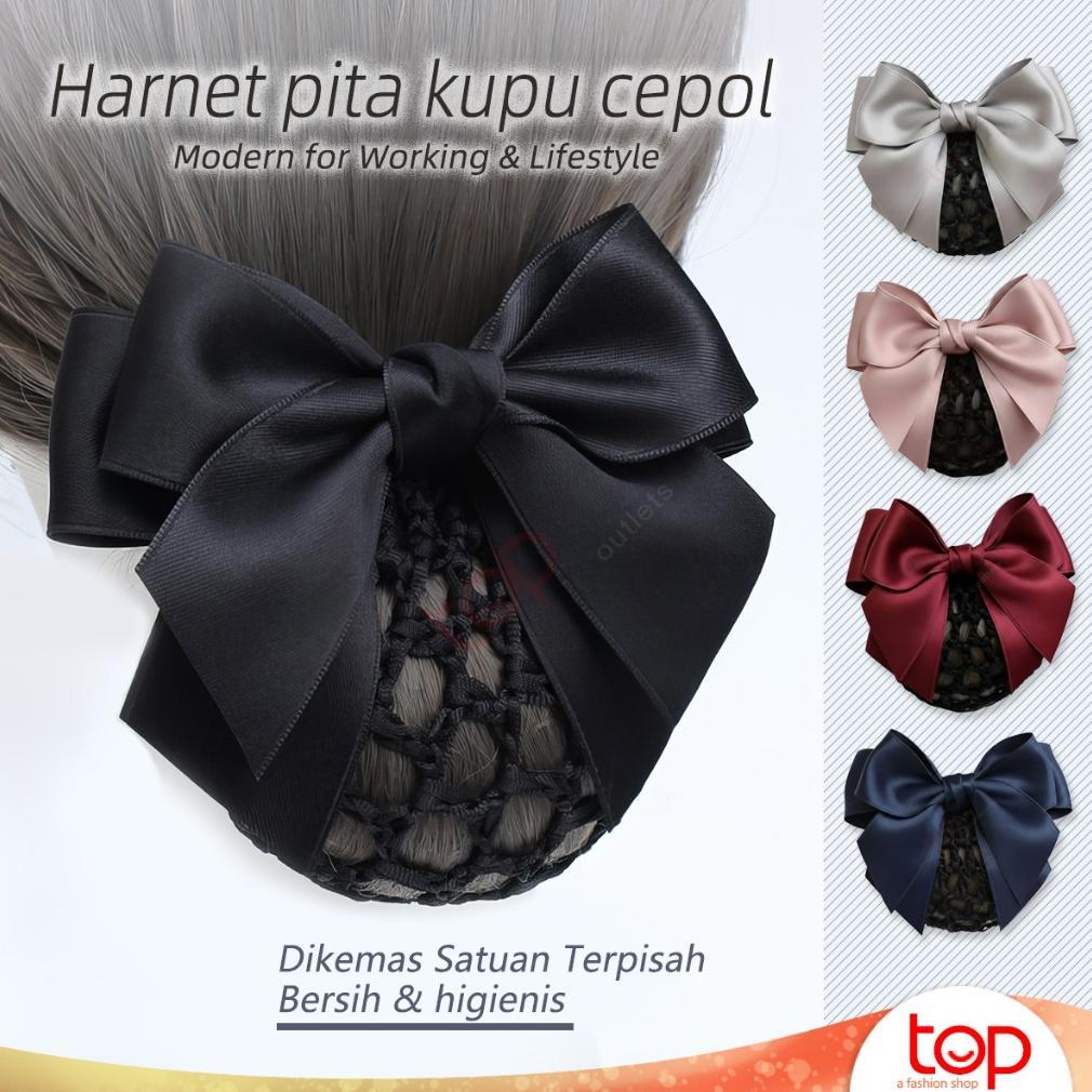 Harnet  Rambut Jepitan Cepol Pita Korea Mesh Jaring Sanggul Harnet Kerja Fashion Wanita