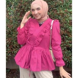 FS99 - ZELDA BLOUSE KATUN TWISTCONE / FASHION WANITA MUSLIM - PN
