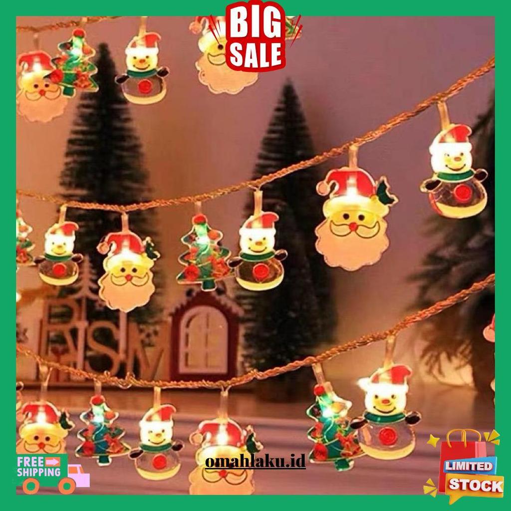 Lampu Led 2 Meter Batre Natal / Lampu Dekorasi Pohon Natal Christmas/ Lampu String Natal / Lampu Dek