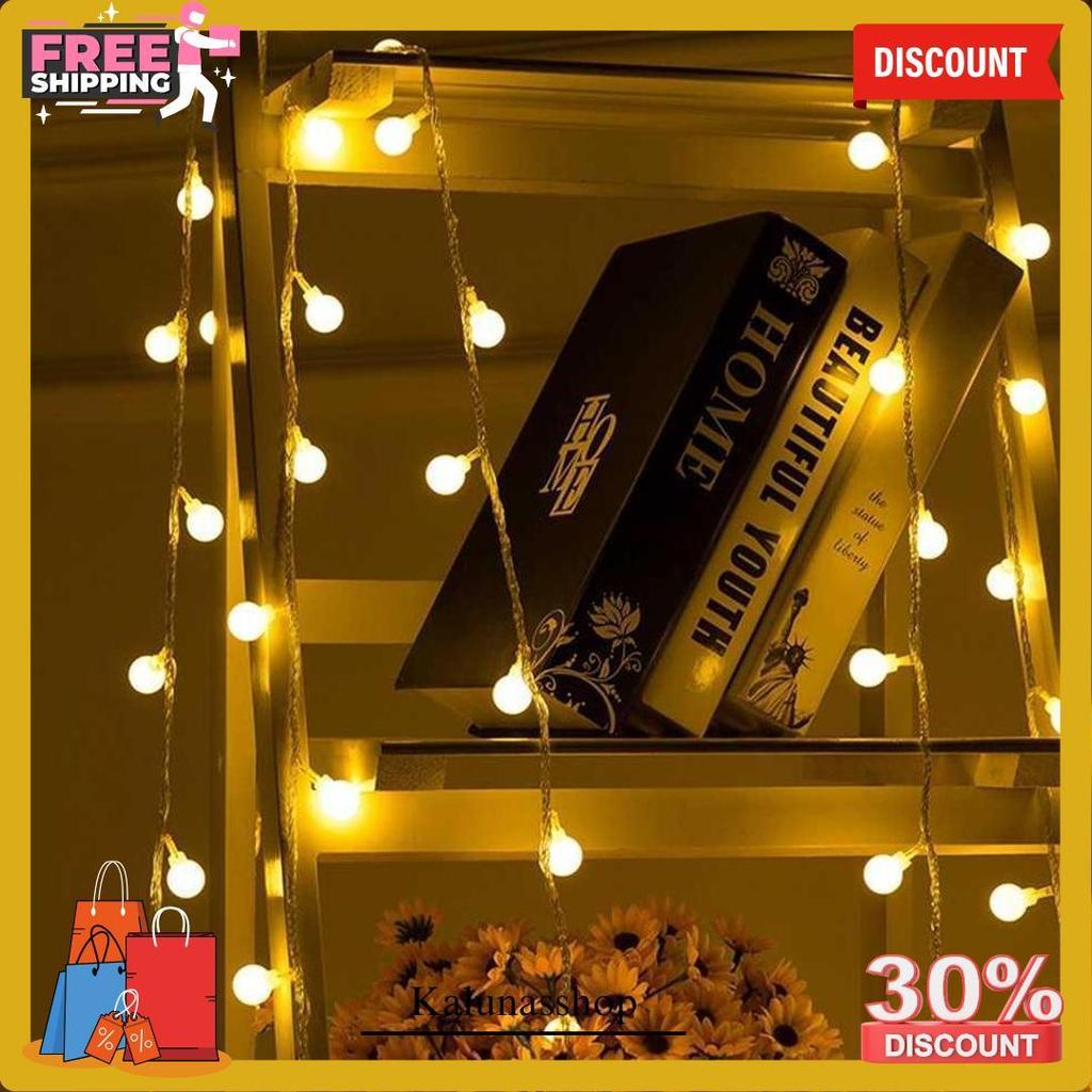 Lampu Hias Dekorasi Ruangan Kamar Tumblr Waterproof Sperical Light String Portable Bohlam Hiasan Nat
