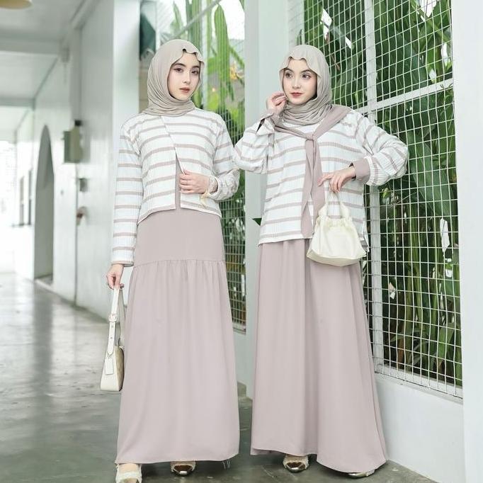 Rereyshop Queena - Quensha Set One Set Rok dan Atasan One Set Premium Import One Set Hijab Style