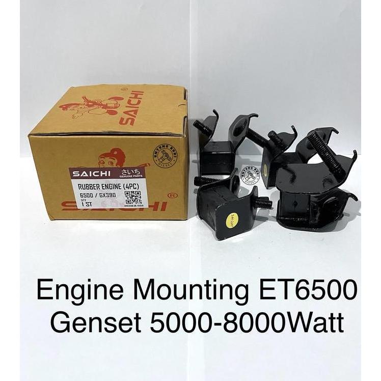 Mounting ET5000 Saichi Set 4pcs Pangkon Dudukan Karet Vibration Absorber Genset 5000-8000 Watt ET500