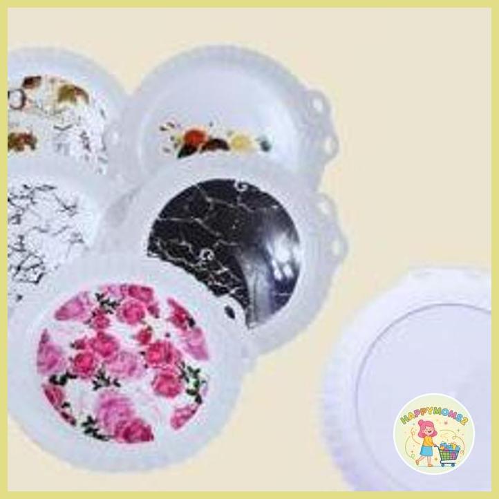 (HMOM2) NAMPAN BAKI PLASTIK PUTIH BULAT NAMPAN MAKANAN MINUMAN BAKI TRAY 40 CM KESUKAAN BUNDA MAMA M