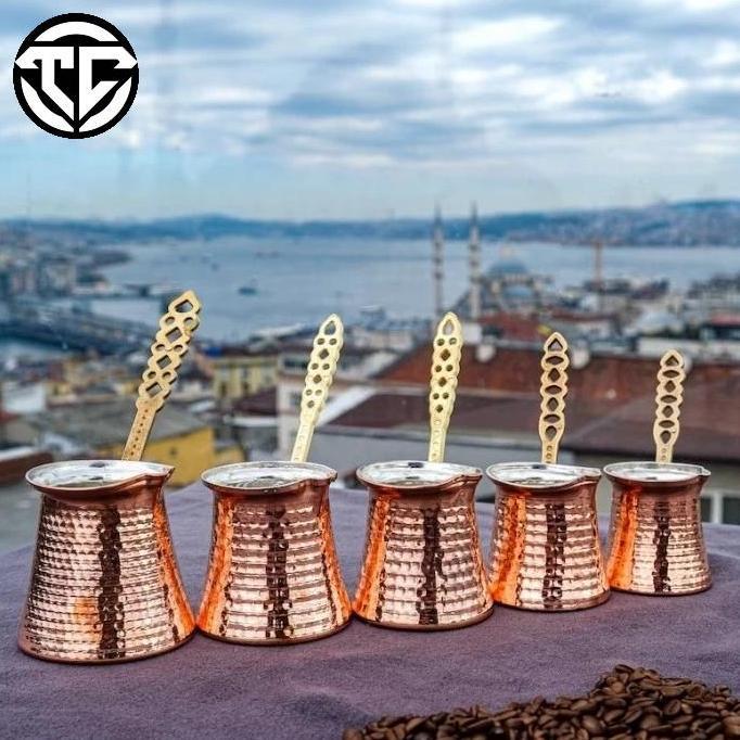 NEW - Turkish Coffee Pot / Ibrik /Cezve , alat masak kopi turki ,  Tembaga Asli Turki , 100 sd 300 m