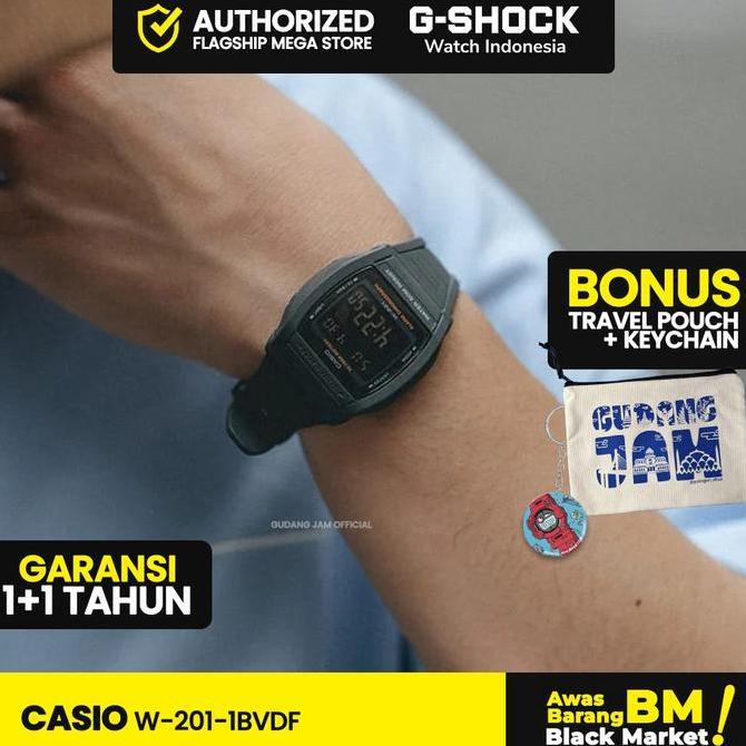 Casio General W-201-1Bvdf W-201-1B W-201 W201 W 201 Kaca Watches