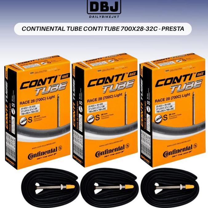 TERLARIS - CONTINENTAL Conti Tube 700X28-32C Presta Valve Ban Dalam Continental 700C