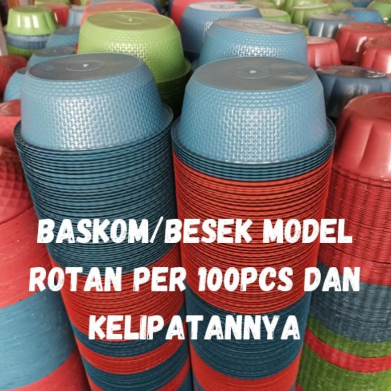 Baskom Plastik Model Rotan 100 Pcs Grosir Untuk Acara Hajatan, Walimahan, Pesta