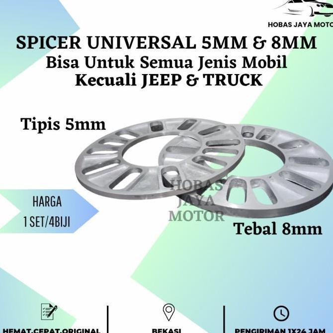 SPICER/ SPACER Ban Roda Velg Mobil 8 mm Universal