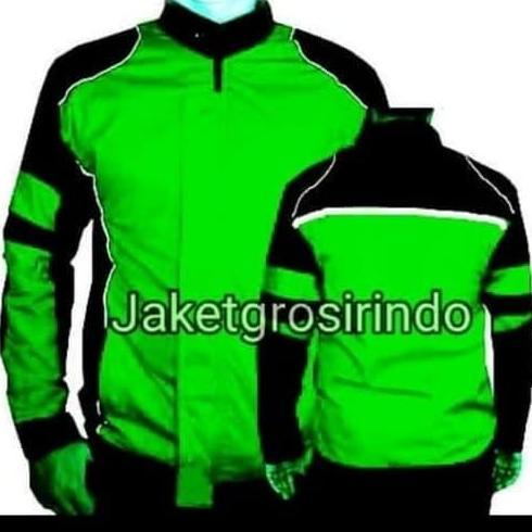 Jaket Motor Polos Ojol Hitam Hijau