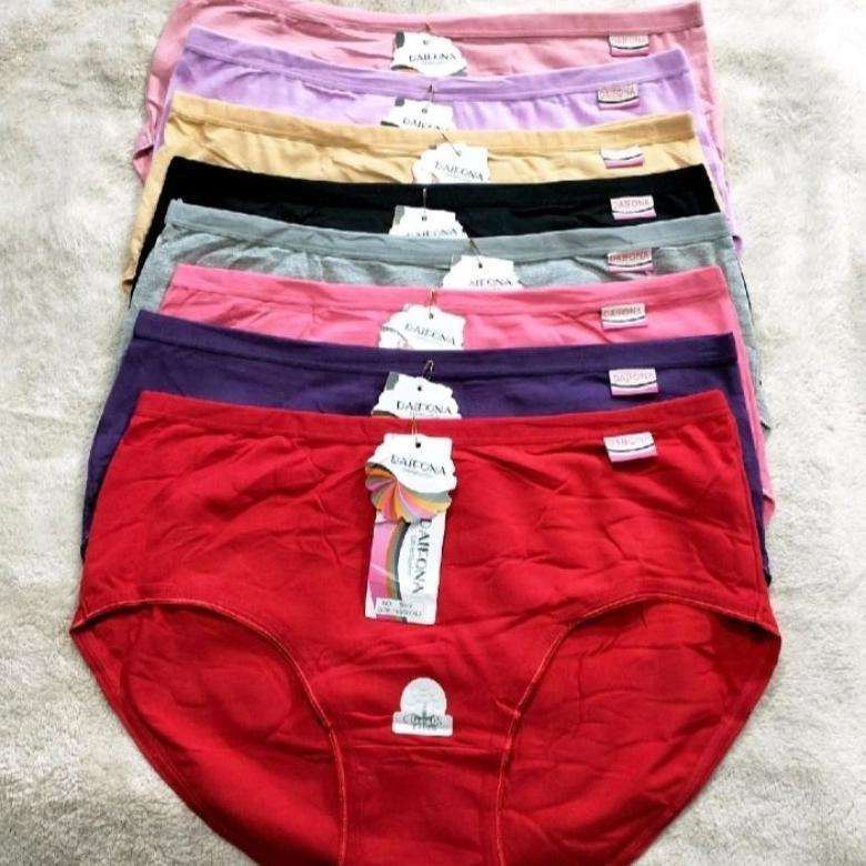 6 PCS CD DAIFONA 5070 CELANA DALAM WANITA BAHAN KATUN MOTIF POLOS