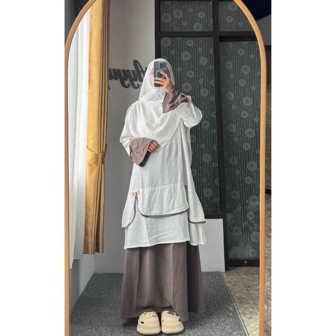 Mega id Haliza One Set Rok Tunik Setelan Muslim Syari Wanita