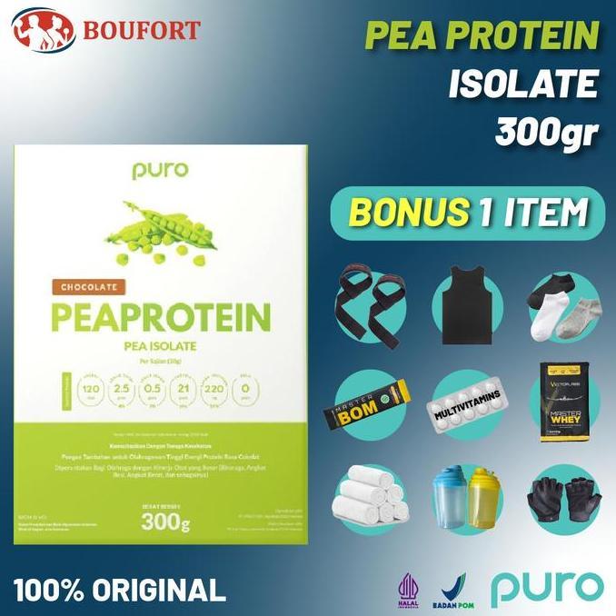 PURO PEA ISOLATE 600gr VEGAN PROTEIN 600 gram BPOM HALAL kent prana on proteina myprotein my wheygan