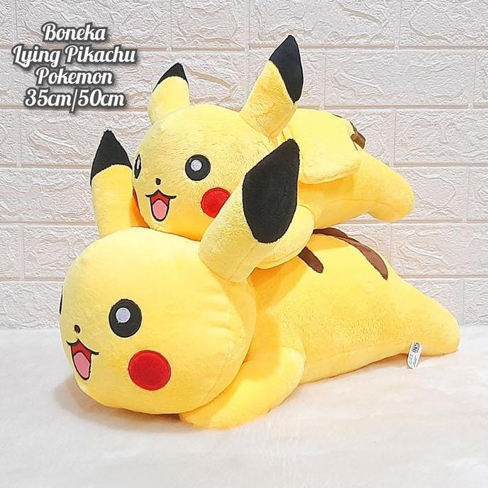 Boneka Viral Gemoy Lucu Lying Pokemon Pikachu
