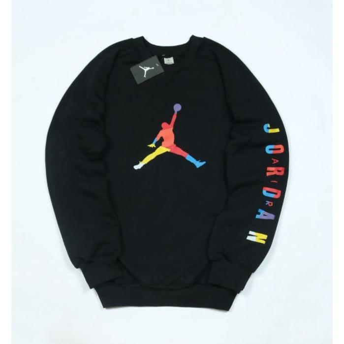SWEATER CREWNECK AIR JORDAN PREMIUM BLACK - SWEATSHIRT HYPEBEAST AIR JORDAN AUTHENTIC PREMIUM HITAM 