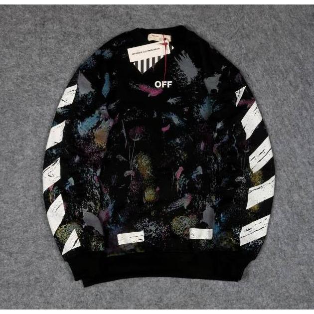CREWNECK OFF WHITE GALAXY - SWEATSHIRT HYPEBEAST OFF WHITE GALAXY PREMIUM AUTHENTIC FULL TAG & LABEL