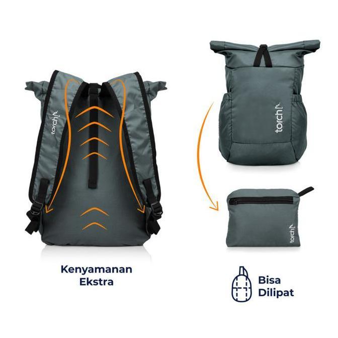 Torch Shiroi Tas Ransel Lipat Pria Wanita Tahan Air 19+2 Liter