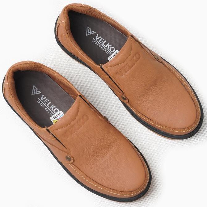Sepatu Slip On Kulit Sapi Asli Original Velko Flat Shoes Pria Flat  Shoes Sepatu  Cowok