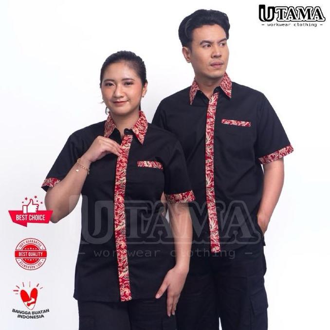 Kemeja Kerja Batik Bebek Sinjay - Seragam Bebek Harissa - Seragam Driver - Seragam Kerja Pegawai Ata