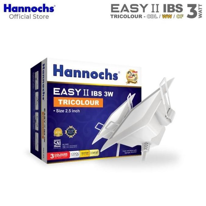 Lampu Downlight LED Hannochs EASY II 3W KOTAK IB TRICOLOUR 3 WARNA