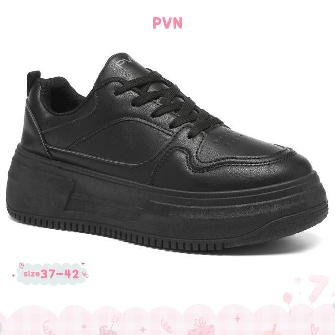 Pvn Heejin Sepatu Sekolah Hitam Sneakers Wanita Sport Shoes Casual Bla 332