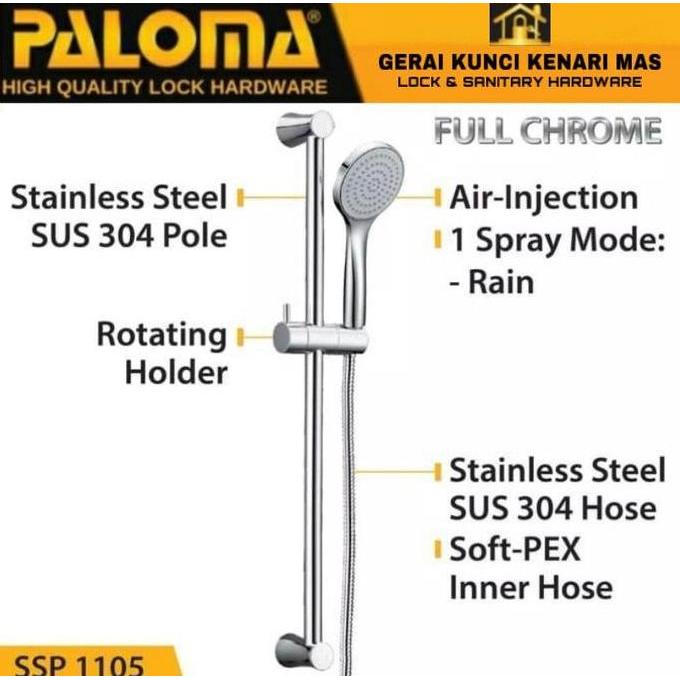 Shower Set Tiang Paloma Ssp 1105 Tiang Hand Shower Head Kamar Mandi