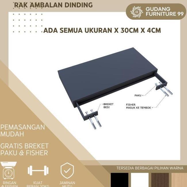 Ambalan Dinding Jumbo Panjang 70 Cm Sampai 150 Lebar 30 Cm Tebal 4 Cm Ambalan Dapur Rak Piring Hias 