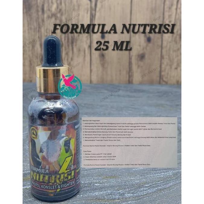 Formula Nutrisi 25 ML Pastol Konslet - Vitamin Burung Khusus Anakan Trotol dan Pastol Murai Batu