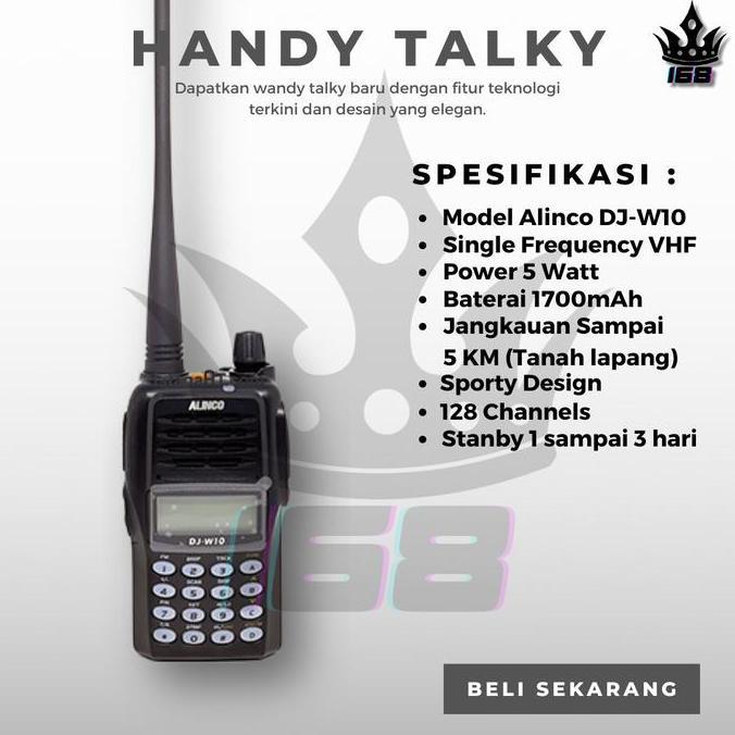 TERBARU Radio HT Alinco DJ-W10 VHF Singleband Handy Talky Alinco DJW10 128 Channel PROMO