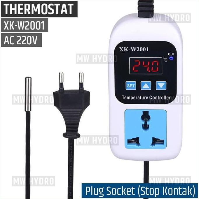 Temperature Controller, Thermostat with Switch, Stop Kontak, XK-W2001