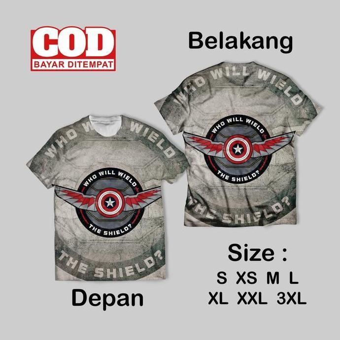 Kaos FullPrint Superhero Captain America Brave New World Wallpaper Keren | Kaos AOP Captain America 