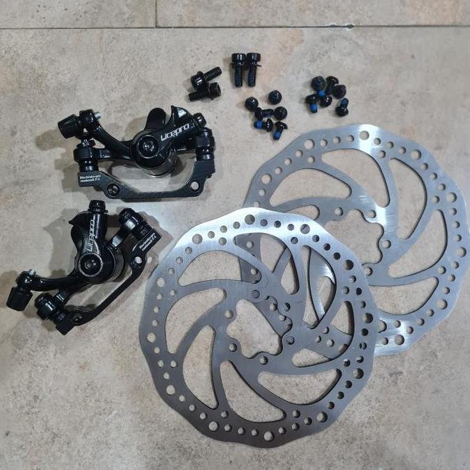 DISC BRAKE SET LITEPRO ROTOR CALIPER MEKANIK REM CAKRAM MT200 TEKTRO MASTER REM SEPEDA GUNUNG ORIGIN