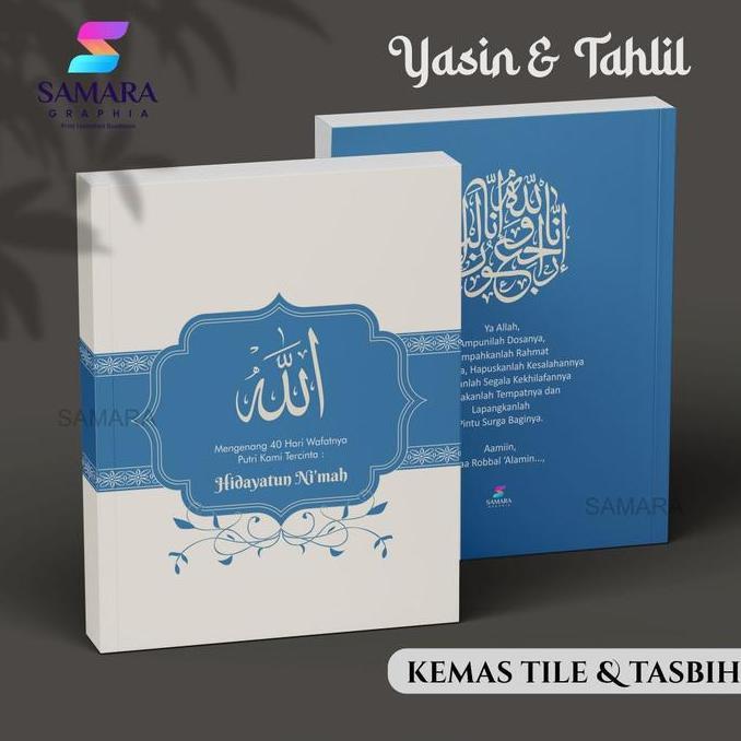 PAKET 10 PCS Buku Yasin dan tahlil custom Souvenir tahlilan lengkap foto almarhum 40 hari 100 1000 h