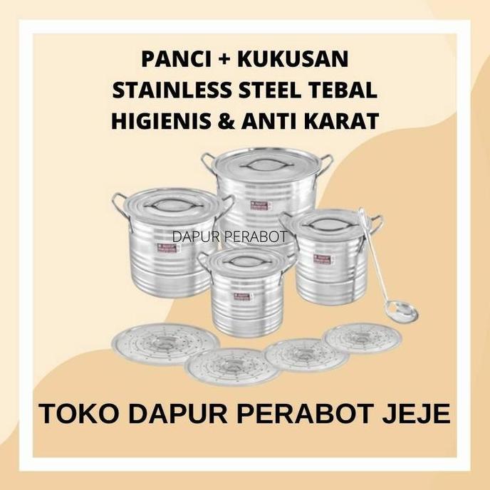 PANCI KUKUSAN DANDANG STEAMER KUKUS STAINLESS SERBAGUNA BESAR KECIL S