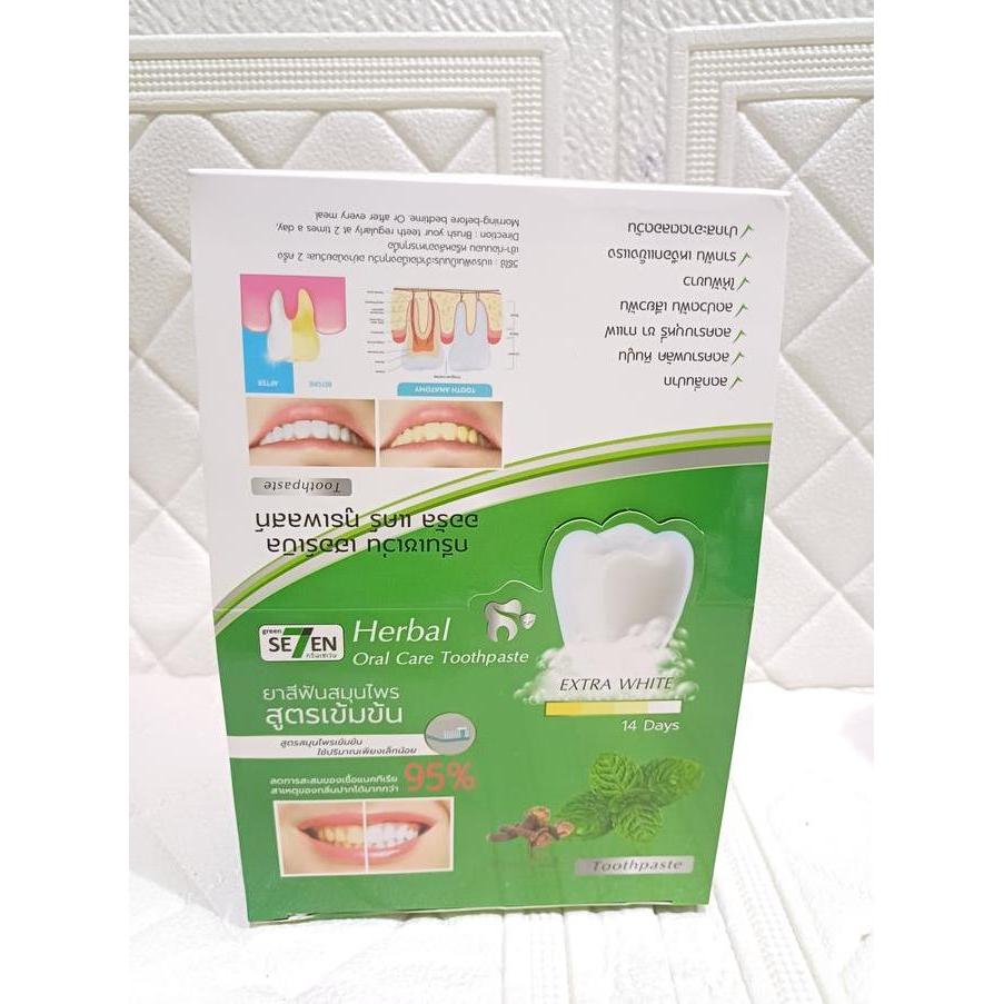 READY GREEN SE7EN//HERBAL ORAL CARE TOOTHPASTE//ODOL PEMUTIH GIGI/ORI 100% THAILAND murah